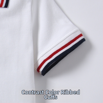 Детска бяла поло тениска с къс ръкав за момчета с ревер, голяма детска памучна лятна тънка училищна униформа за момичета