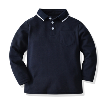 Пролетно-есенно детско облекло за момчета, поло тениска с дълъг ръкав, детска бебешка тениска с ревер, детски топ