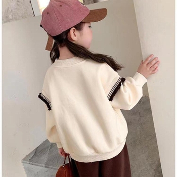 Κοριτσιών Άνοιξη και Φθινόπωρο 2024 Νέα Ξένη Μόδα Στυλ Μικρών Κοριτσιών Γιορτή Διαδικτύου Καυτή Μοντέρνα Πλεκτή Μπλούζα Κοριτσιών