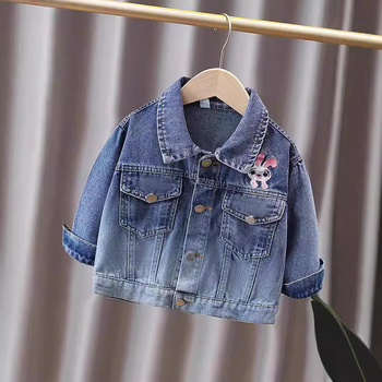 Mergaičių džinsiniai viršutiniai drabužiai Pavasario drabužiai 2025 Nauji vaikiško stiliaus džinsiniai drabužiai Didelių vaikų drabužiai Mergaičių pavasario ir rudens viršutiniai drabužiai Viršutiniai drabužiai