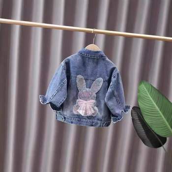 Mergaičių džinsiniai viršutiniai drabužiai Pavasario drabužiai 2025 Nauji vaikiško stiliaus džinsiniai drabužiai Didelių vaikų drabužiai Mergaičių pavasario ir rudens viršutiniai drabužiai Viršutiniai drabužiai