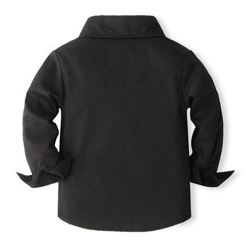 Prekogranična vruća prodaja crne majice za dječake Proljeće i jesen Nova europska i američka dječja odjeća Dječja haljina dugih rukava Kolokacija crna majica