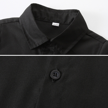 Prekogranična vruća prodaja crne majice za dječake Proljeće i jesen Nova europska i američka dječja odjeća Dječja haljina dugih rukava Kolokacija crna majica