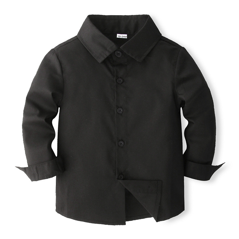 Prekogranična vruća prodaja crne majice za dječake Proljeće i jesen Nova europska i američka dječja odjeća Dječja haljina dugih rukava Kolokacija crna majica