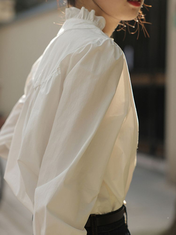 Bijela košulja s ovratnikom za žene, rano proljeće 2024., nova unutarnja podloga, elegantna košulja s kratkim rukavima