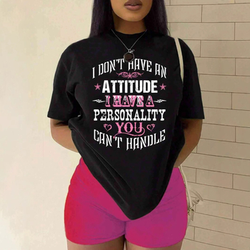 2025 Nové dámske tričko s cezhraničnou potlačou, Amazon, európske a americké dámske tričko s krátkym rukávom a okrúhlym výstrihom s potlačou písmen