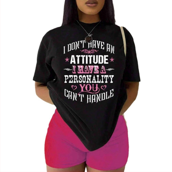 2025 Nové dámske tričko s cezhraničnou potlačou, Amazon, európske a americké dámske tričko s krátkym rukávom a okrúhlym výstrihom s potlačou písmen