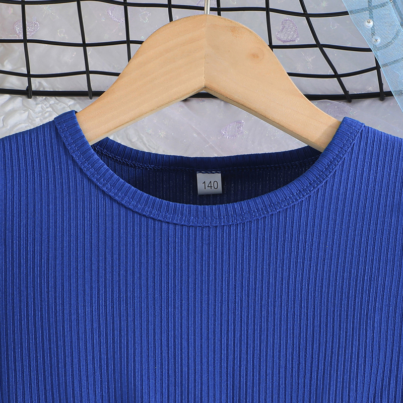 Letná dievčenská nová súprava s potlačou ružových kvetov, prešívaním, pásikmi a manžetami na uši, opasok