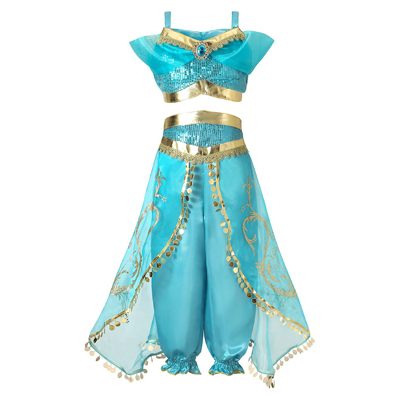 Printsess Jasmine kleit Lasteriided Hulgimüük Väliskaubandus Lasteriided Aladdini lamp cosplay Etendusrõivad Kohandatud