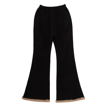 Φλατ παντελόνι για κορίτσια με ενσωματωμένο φλις, παιδικό βαμβακερό παντελόνι Micro-Flared για φθινόπωρο και χειμώνα 2024, παχύ για ζεστασιά τον χειμώνα