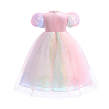 Εξωτερικό Εμπόριο Νέο Cosplay Unicorn Rainbow Gradient Princess Dress Sequin Mesh Γοργόνα Εορταστική Ρούχα Παράστασης