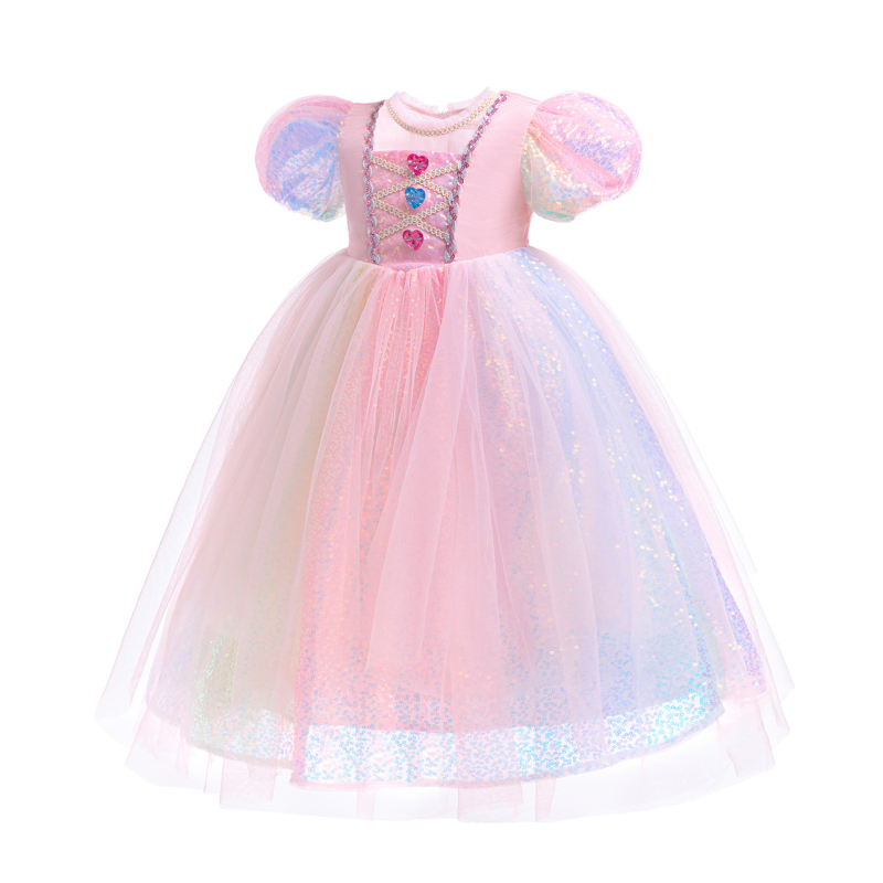 Zahraničný obchod Nový Cosplay Jednorožec Dúhový gradient Princezná Šaty Flitrovaná Sieťovaná Morská Panna Sviatočné Oblečenie