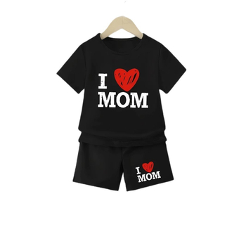 Letné tričko s krátkym rukávom a okrúhlym výstrihom, razením za tepla, s letným láskou a topom INS pre chlapcov a bábätká