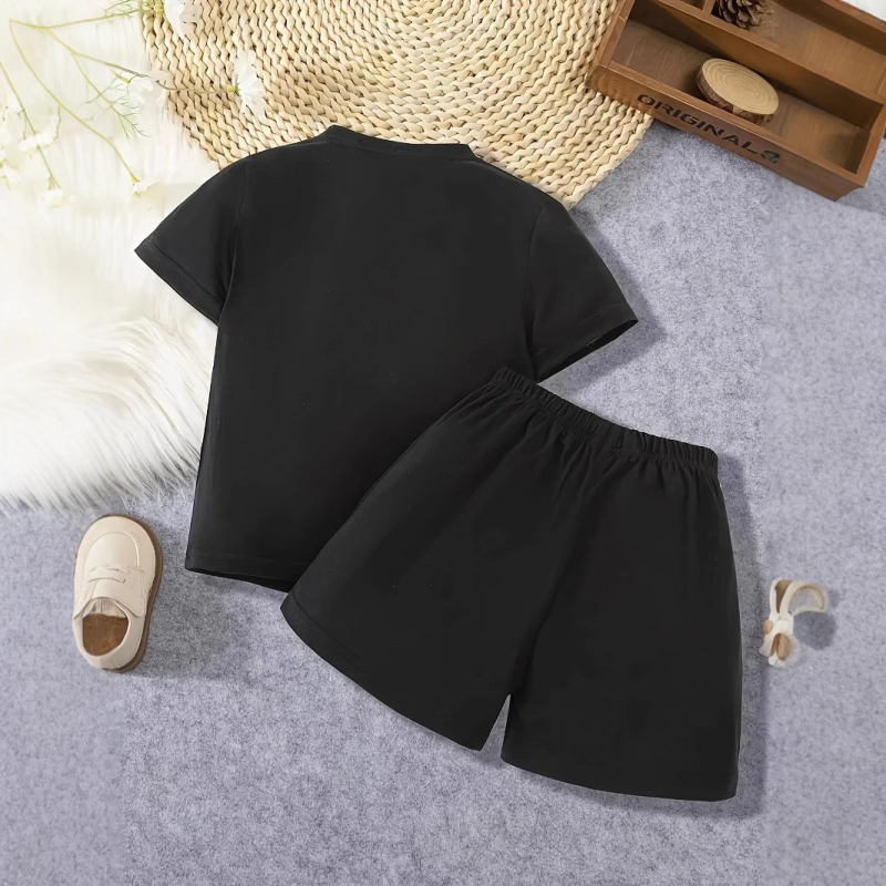 Letné tričko s krátkym rukávom a okrúhlym výstrihom, razením za tepla, s letným láskou a topom INS pre chlapcov a bábätká