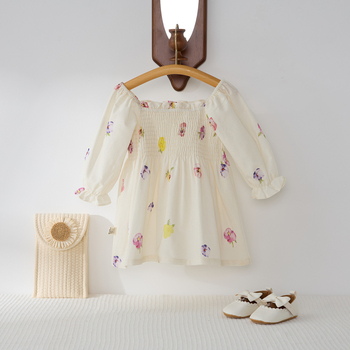 Proljeće 2025. Nova djevojačka haljina spuštenih ramena, djevojačka haljina za djevojčice u zapadnjačkom stilu, svježa elegantna suknja