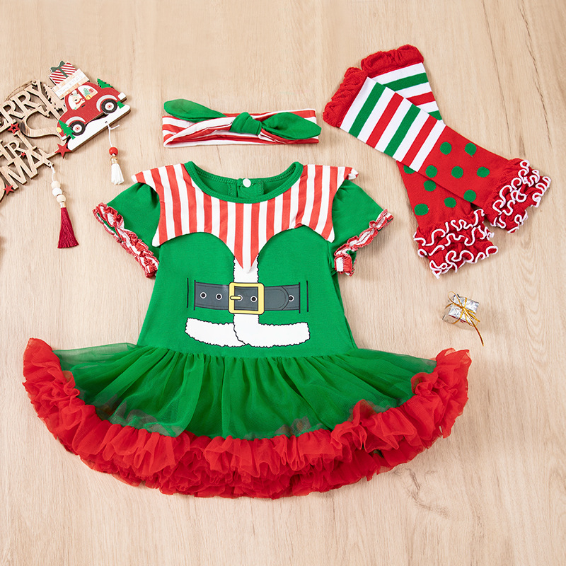 Vanjska trgovina prekogranična dječja odjeća za djevojčice, klaunovska odjeća, haljina za dječiju božićnu odjeću, haljinu, čarape, odijelo