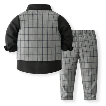 Παιδικό κοστούμι διασυνοριακού τύπου για αγόρια, όμορφο, ενός έτους, φόρεμα με λουλούδια, φθινόπωρο, παιδικό φόρεμα με πιάνο