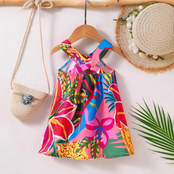 Παιδική νέα φούστα για κορίτσια, φόρεμα για κορίτσια, φούστα με τιράντες, εκτύπωση εξωτερικού εμπορίου, διασυνοριακή φούστα παραλίας για κορίτσια