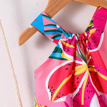 Παιδική νέα φούστα για κορίτσια, φόρεμα για κορίτσια, φούστα με τιράντες, εκτύπωση εξωτερικού εμπορίου, διασυνοριακή φούστα παραλίας για κορίτσια