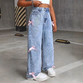 Piiriülesed eksklusiivsed Amazoni moetooted – uued trendikad lumehelveste mustriga lipsudega kaunistatud laiad püksid teismelistele tüdrukutele