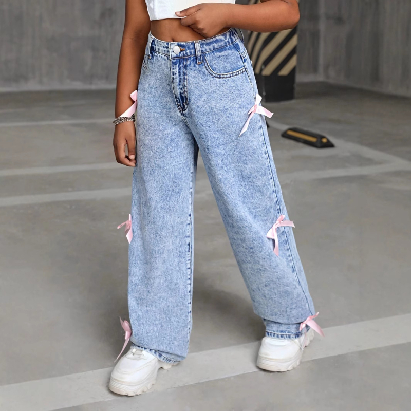 Piiriülesed eksklusiivsed Amazoni moetooted – uued trendikad lumehelveste mustriga lipsudega kaunistatud laiad püksid teismelistele tüdrukutele