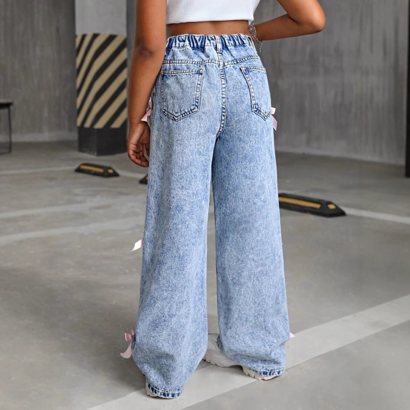 Piiriülesed eksklusiivsed Amazoni moetooted – uued trendikad lumehelveste mustriga lipsudega kaunistatud laiad püksid teismelistele tüdrukutele