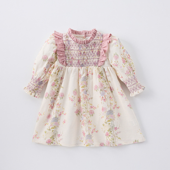 Djevojačka haljina 2025 Nova proljetna i jesenska haljina za djevojčice u zapadnjačkom stilu, proljetna haljina, dječja proljetna i jesenska cvjetna haljina