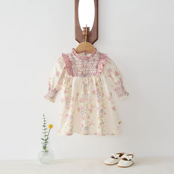 Φόρεμα για κορίτσια 2025 Νέα Άνοιξη και Φθινόπωρο Φόρεμα Πριγκίπισσας για Κορίτσια σε Στυλ Δυτικού Στυλ Ανοιξιάτικο Φόρεμα Παιδικό Φόρεμα με Λουλούδια Άνοιξης και Φθινοπώρου