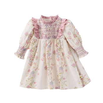 Φόρεμα για κορίτσια 2025 Νέα Άνοιξη και Φθινόπωρο Φόρεμα Πριγκίπισσας για Κορίτσια σε Στυλ Δυτικού Στυλ Ανοιξιάτικο Φόρεμα Παιδικό Φόρεμα με Λουλούδια Άνοιξης και Φθινοπώρου