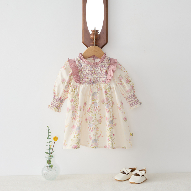 Djevojačka haljina 2025 Nova proljetna i jesenska haljina za djevojčice u zapadnjačkom stilu, proljetna haljina, dječja proljetna i jesenska cvjetna haljina