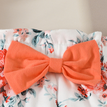 Παντελόνι με κοντομάνικο τρίγωνο για μωρά, κοστούμι για μωρά, γράμμα, καλοκαιρινό τοπ με φιόγκο και σχήμα λουλουδιών, σε διαγώνιο περίγραμμα