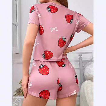 Amazon prekogranične europske i američke ženske pidžame novog stila s kratkim rukavima i printanim setom za kućnu upotrebu, pidžame u europskom i američkom stilu