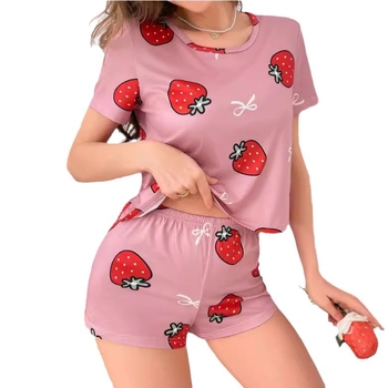 Amazon prekogranične europske i američke ženske pidžame novog stila s kratkim rukavima i printanim setom za kućnu upotrebu, pidžame u europskom i američkom stilu