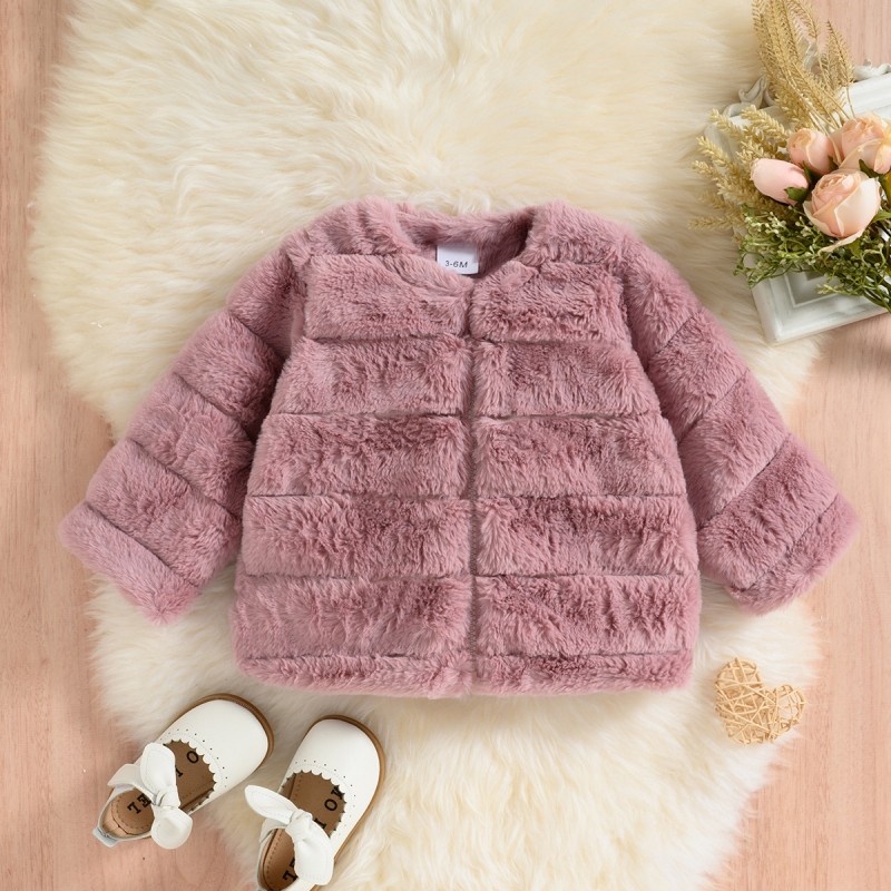 Bērnu apģērbs 2024. gadā Jauns bērnu kažokādas bērnu apģērbs, sabiezināts zīdaiņu tops, meiteņu virsdrēbes, silts rudens un ziemas apģērbs