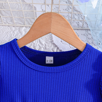 Διασυνοριακό αποκλειστικό καλοκαιρινό νέο φόρεμα με μανίκια που πετάει και τυπώνει λουλούδια σε σχήμα pit flower, κομψό χαριτωμένο φόρεμα για μωρά