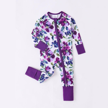 Bambusova vlakna za bebe Hakayama Super mekana Hakayama dječja odjeća za bebe Ljubičasti veliki cvijet Digitalni tisak Hakayama