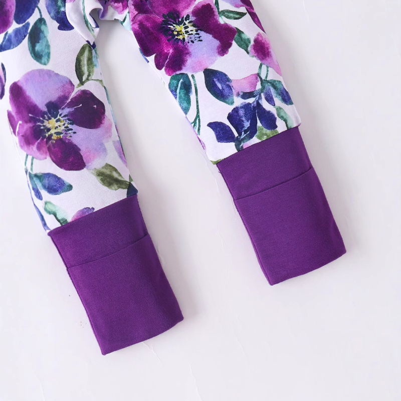 Bambusova vlakna za bebe Hakayama Super mekana Hakayama dječja odjeća za bebe Ljubičasti veliki cvijet Digitalni tisak Hakayama