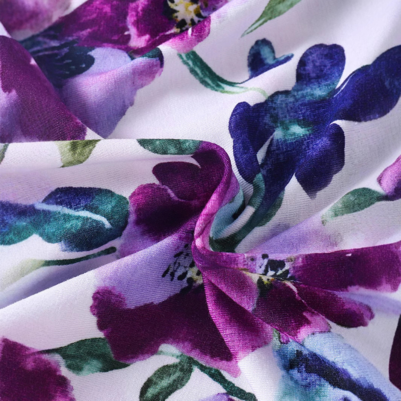 Bambusova vlakna za bebe Hakayama Super mekana Hakayama dječja odjeća za bebe Ljubičasti veliki cvijet Digitalni tisak Hakayama