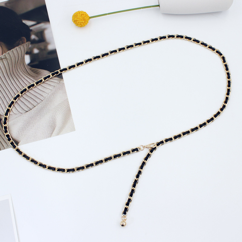 Väike lõhnav ümmargune ripatsiga vöökett naistele, dekoratiivne ülikonnavöö, millel on PU-kett, juuste põlvkond