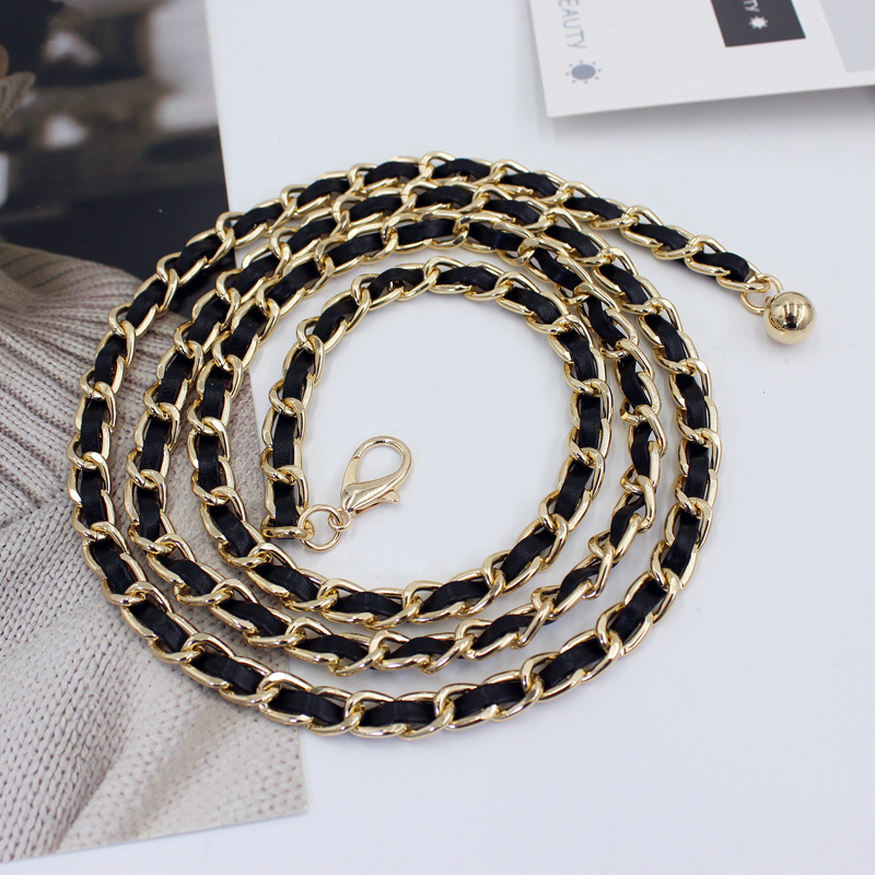 Väike lõhnav ümmargune ripatsiga vöökett naistele, dekoratiivne ülikonnavöö, millel on PU-kett, juuste põlvkond