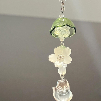 [Ruma linnu ootus] Käsitsi valmistatud helmestega kaunistatud omatehtud tüdrukute südamekujuline lihtne mobiiltelefonikett armas Goo Ben ccd ripats