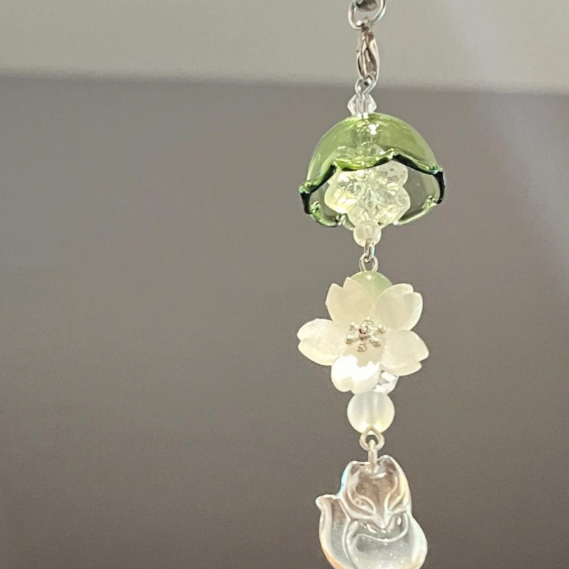 [Ruma linnu ootus] Käsitsi valmistatud helmestega kaunistatud omatehtud tüdrukute südamekujuline lihtne mobiiltelefonikett armas Goo Ben ccd ripats