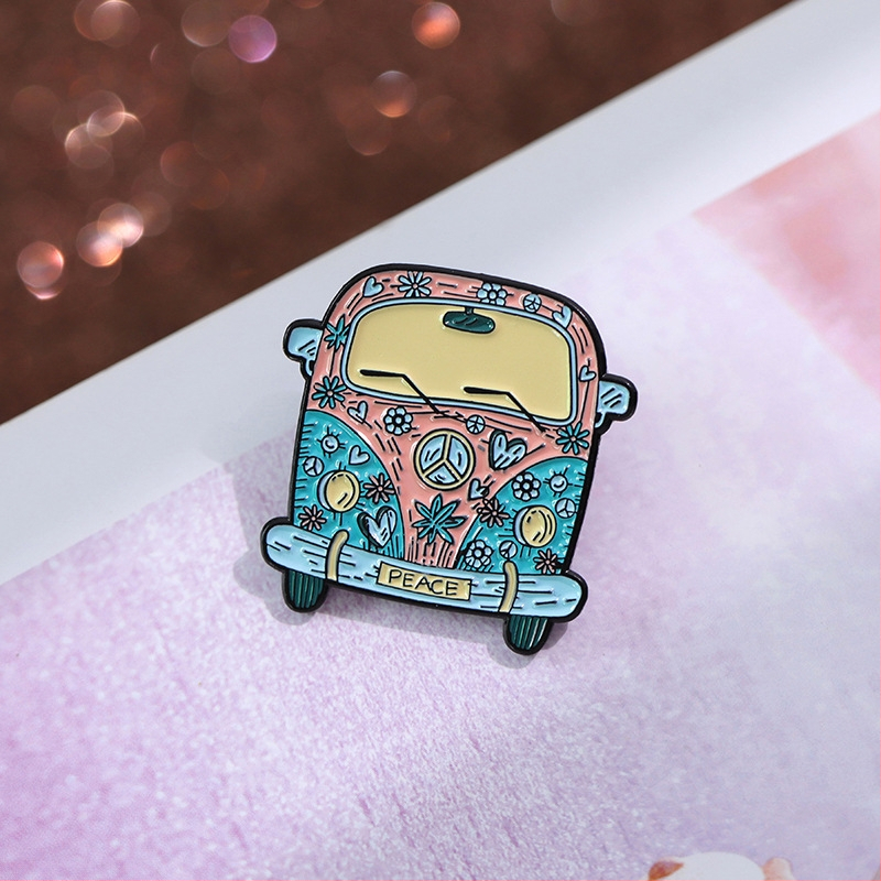 „Aliexpress“ automobilio kelionių autobuso plūdės sagės lydinio ženklelis didmeninė prekyba aksesuarais dekoravimas drabužiai mielos gėlės kūryba