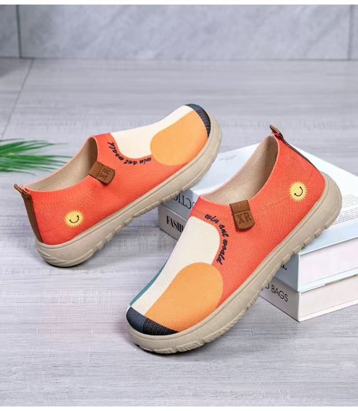 Proljetne i jesenske nove stilske cipele od starog pekinškog platna, moderne oslikane ležerne cipele s mekim potplatom, mekanim pletenim pletenjem i debelim potplatom, ženske cipele bez rukava