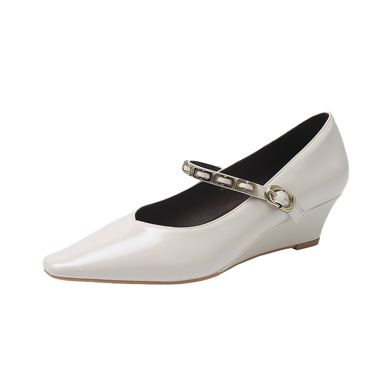 Hrubý podpätok, vysoké podpätky, nový rok 2025, francúzsky štýl, štvorcová špička, nízky podpätok Mary Jane, plytké ústa, jednoduché topánky Joker, dámske topánky