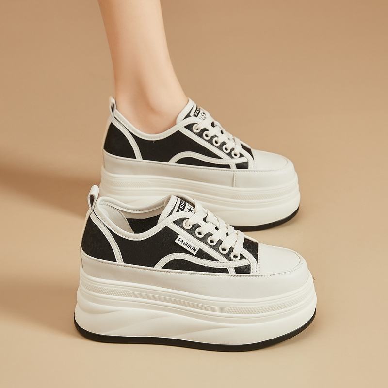 Módne malé biele dámske topánky s hrubou podrážkou, vysoké topánky na jar a leto, nové ľahké, priedušné, mäkké, športové, ležérne topánky