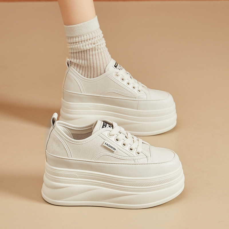 Módne malé biele dámske topánky s hrubou podrážkou, vysoké topánky na jar a leto, nové ľahké, priedušné, mäkké, športové, ležérne topánky