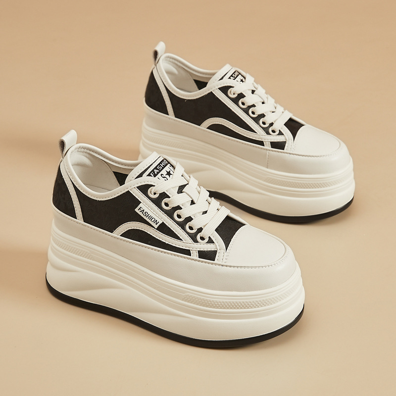 Módne malé biele dámske topánky s hrubou podrážkou, vysoké topánky na jar a leto, nové ľahké, priedušné, mäkké, športové, ležérne topánky