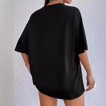 Európsky a americký exportný top 2024 Letné nové voľné tričko s okrúhlym výstrihom a krátkym rukávom pre ženy, ležérne a všestranné