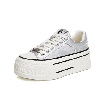 Dámske biele topánky z pravej kože s hrubou podrážkou, jar 2025, jednoduché, výškovo zvyšujúce topánky, dámske ležérne, univerzálne, nízke, na platforme